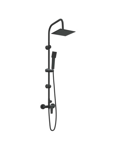 Sistema Doccia Nero Acciaio Inox 21 x 48 x 112 cm
