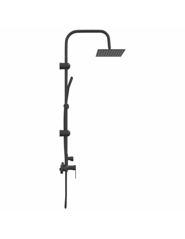 Sistema Doccia Nero Acciaio Inox 21 x 48 x 112 cm
