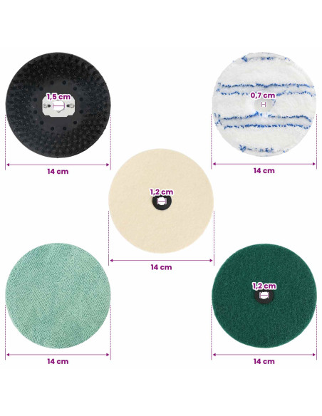 Set di tamponi per lucidatrice 20 pz Ø 14 cm Multicolore