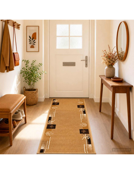 Tappeto Runner FLORNES Tessuto Beige PP 7 mm
