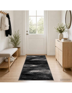 Tappeto Runner FLORNES Tessuto Nero PP 7 mm
