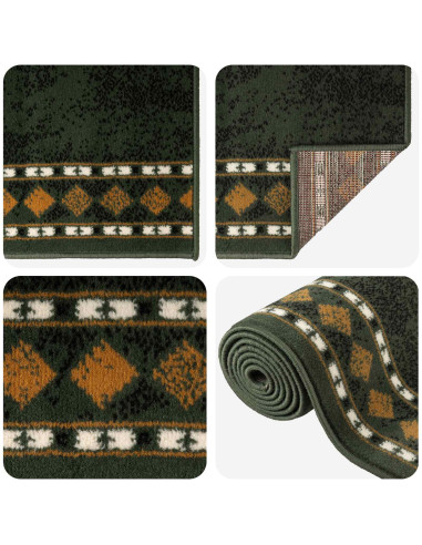 Tappeto Runner FLORNES Tessuto Verde PP 7 mm