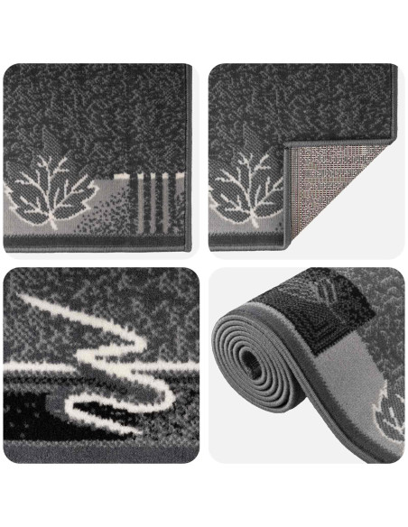 Tappeto Runner FLORNES Tessuto Grigio PP 7 mm