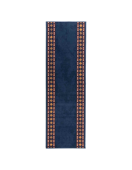 Tappeto Runner FLORNES Tessuto Blu PP 7 mm