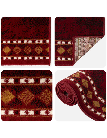 Tappeto Runner FLORNES Tessuto Rosso PP 7 mm