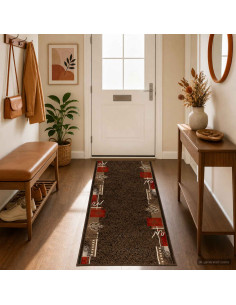 Tappeto Runner FLORNES Tessuto Marrone PP 7 mm