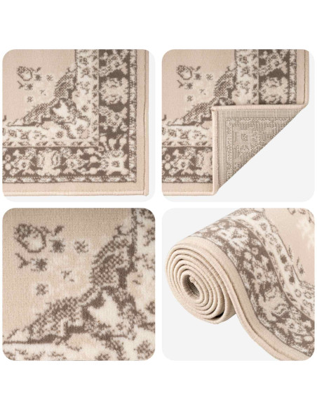 Tappeto Runner FLORNES Tessuto Ecrù PP 7 mm