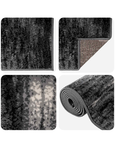 Tappeto Runner FLORNES Tessuto Nero PP 7 mm
