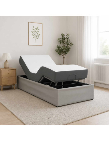 Telaio Letto Elettrico Regolabile Grigio Chiaro