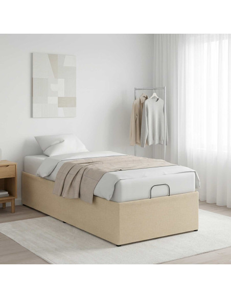 Telaio Letto Elettrico Regolabile Crema 200 x 90 x 33,5 cm