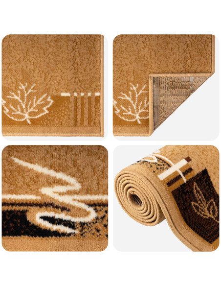Tappeto Runner FLORNES Tessuto Beige PP 7 mm