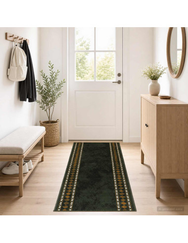 Tappeto Runner FLORNES Tessuto Verde PP 7 mm