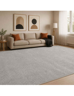 Tappeto Grigio 300 x 400 cm 100% Poliestere 3 mm Lavabile