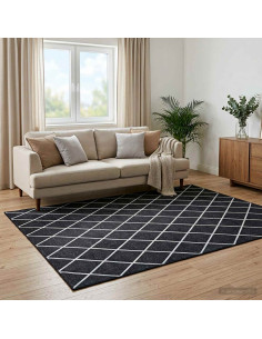 Tappeto ORIZ Motivo a diamante nero 240 x 240 cm