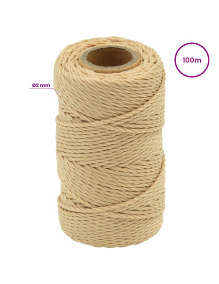 Corda multiuso 2 mm 100 m Naturale PP 27 kg Carico massimo