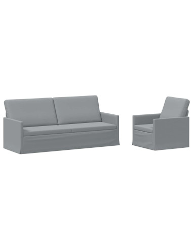 Set di divani 2 pcs Grigio Chiaro Tessuto