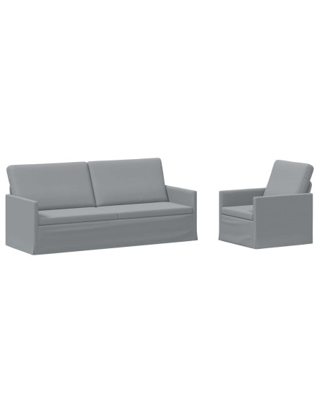 Set di divani 2 pcs Grigio Chiaro Tessuto