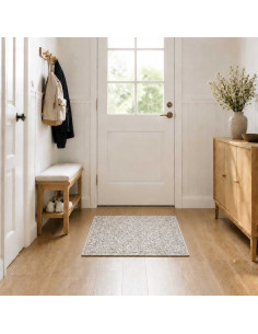 Tappeto Beige 100 x 100 cm 100% Poliestere 3 mm Lavabile