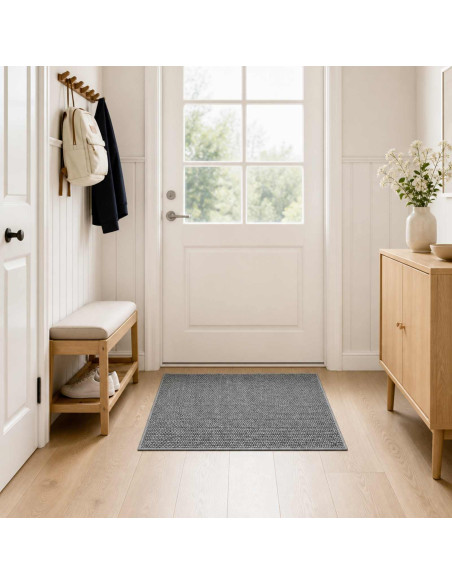 Tappeto Antracite 100 x 100 cm 100% Poliestere 3 mm Lavabile