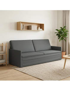 Divano a 3 posti Grigio Scuro 220 x 81 x 82 cm Tessuto