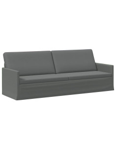 Divano a 3 posti Grigio Scuro 220 x 81 x 82 cm Tessuto 2