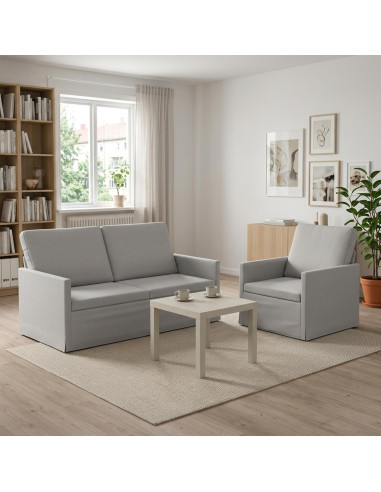 Set di divani 2 pcs Grigio Nuvola Tessuto
