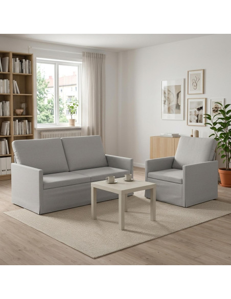 Set di divani 2 pcs Grigio Nuvola Tessuto