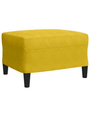 Set di Divani 3 pz con Cuscini e Rinforzi Giallo in Velluto