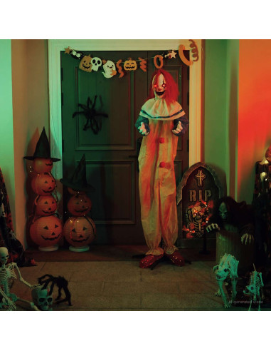 Clown spaventoso di Halloween SPOOKA Giallo e Blu
