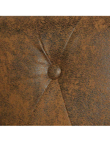 Divano Chesterfield 3 Posti in Pelle Sintetica Marrone