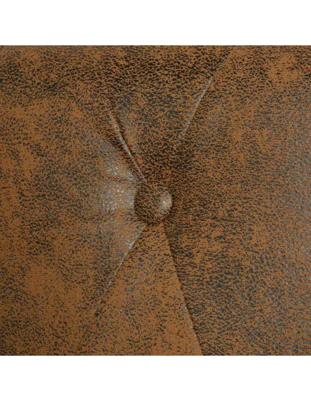 Divano Chesterfield 3 Posti in Pelle Sintetica Marrone