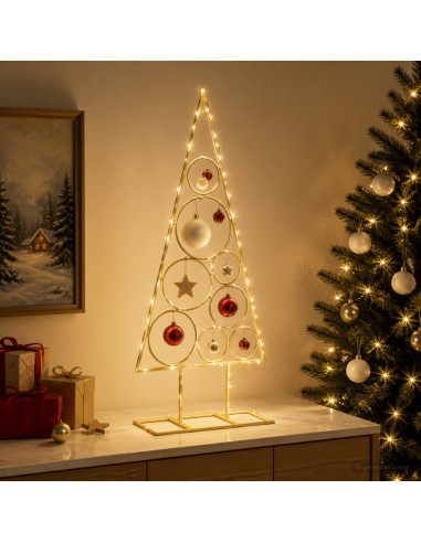 Albero di Natale in Metallo con Supporto Circolare KUOPIO 60 cm