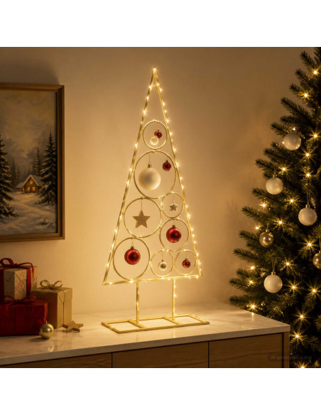 Albero di Natale in Metallo con Supporto Circolare KUOPIO 60 cm