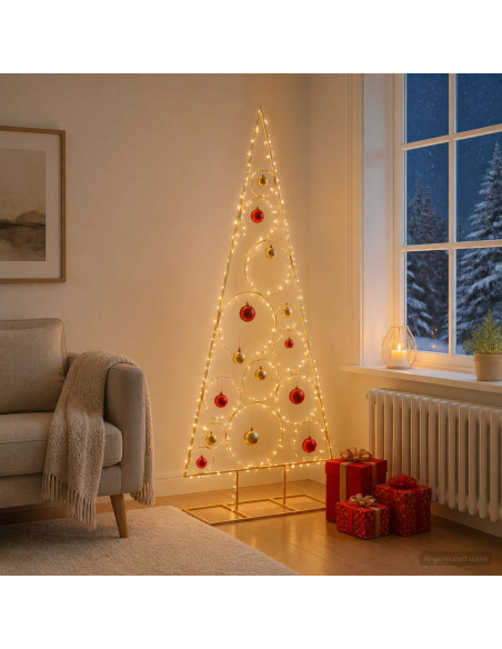 Albero di Natale in Metallo con Supporto Circolare KUOPIO