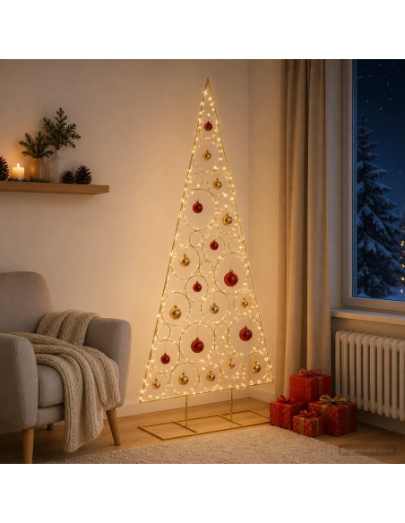 Albero di Natale in Metallo con Supporto Circolare KUOPIO