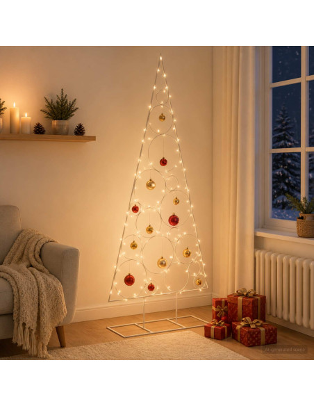 Albero di Natale in Metallo con Supporto Circolare KUOPIO