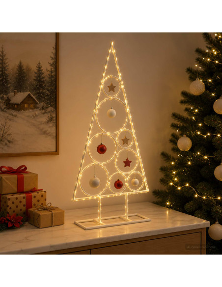 Albero di Natale in Metallo con Supporto Circolare KUOPIO 60 cm
