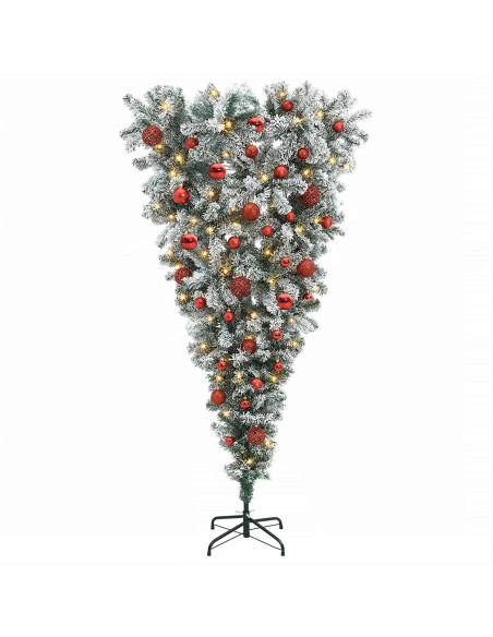 Albero di Natale artificiale rovesciato con rami snodati 150 cm