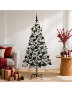 Albero di Natale Artificiale con Palline 120 cm 150 LED