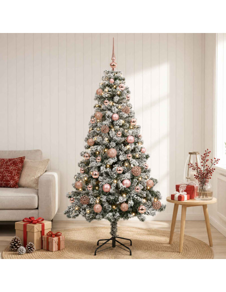 Albero di Natale Artificiale con Palline 120 cm 150 LED