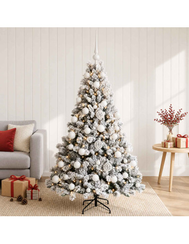 Albero di Natale Artificiale con Palline 150 cm 150 LED