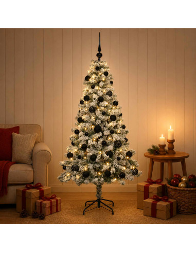 Albero di Natale Artificiale con Palline 120 cm 150 LED