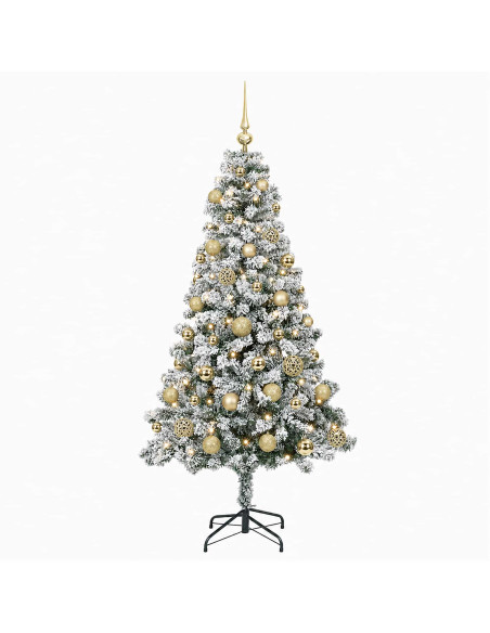 Albero di Natale Artificiale con Palline 120 cm 150 LED