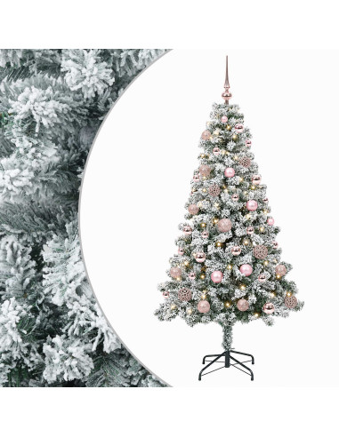 Albero di Natale Artificiale con Palline 120 cm 150 LED