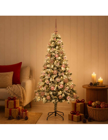 Albero di Natale Artificiale con Palline 120 cm 150 LED