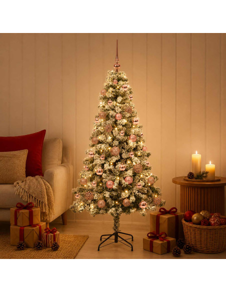 Albero di Natale Artificiale con Palline 120 cm 150 LED