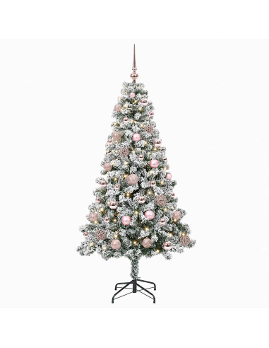 Albero di Natale Artificiale con Palline 120 cm 150 LED