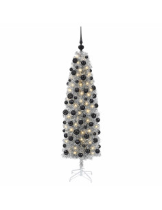 Albero di Natale Artificiale Slim con Palline 180 cm 300 LED 2