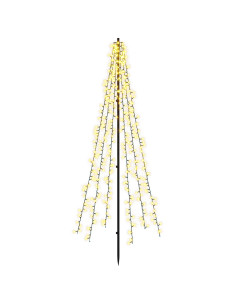 Albero di Natale LED 165 cm 540 LED Bianco caldo Acciaio Nero 2
