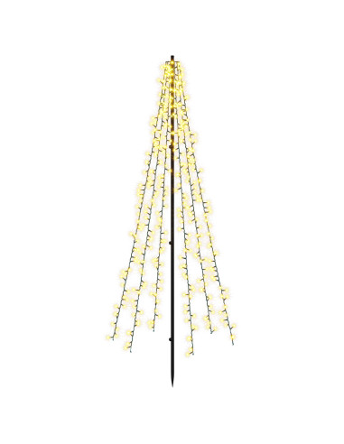 Albero di Natale LED 165 cm 540 LED Bianco caldo Acciaio Nero